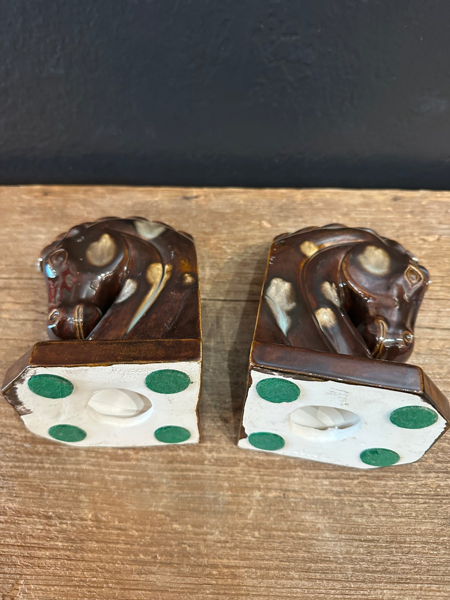 MCM Ceramic Horse Bookends