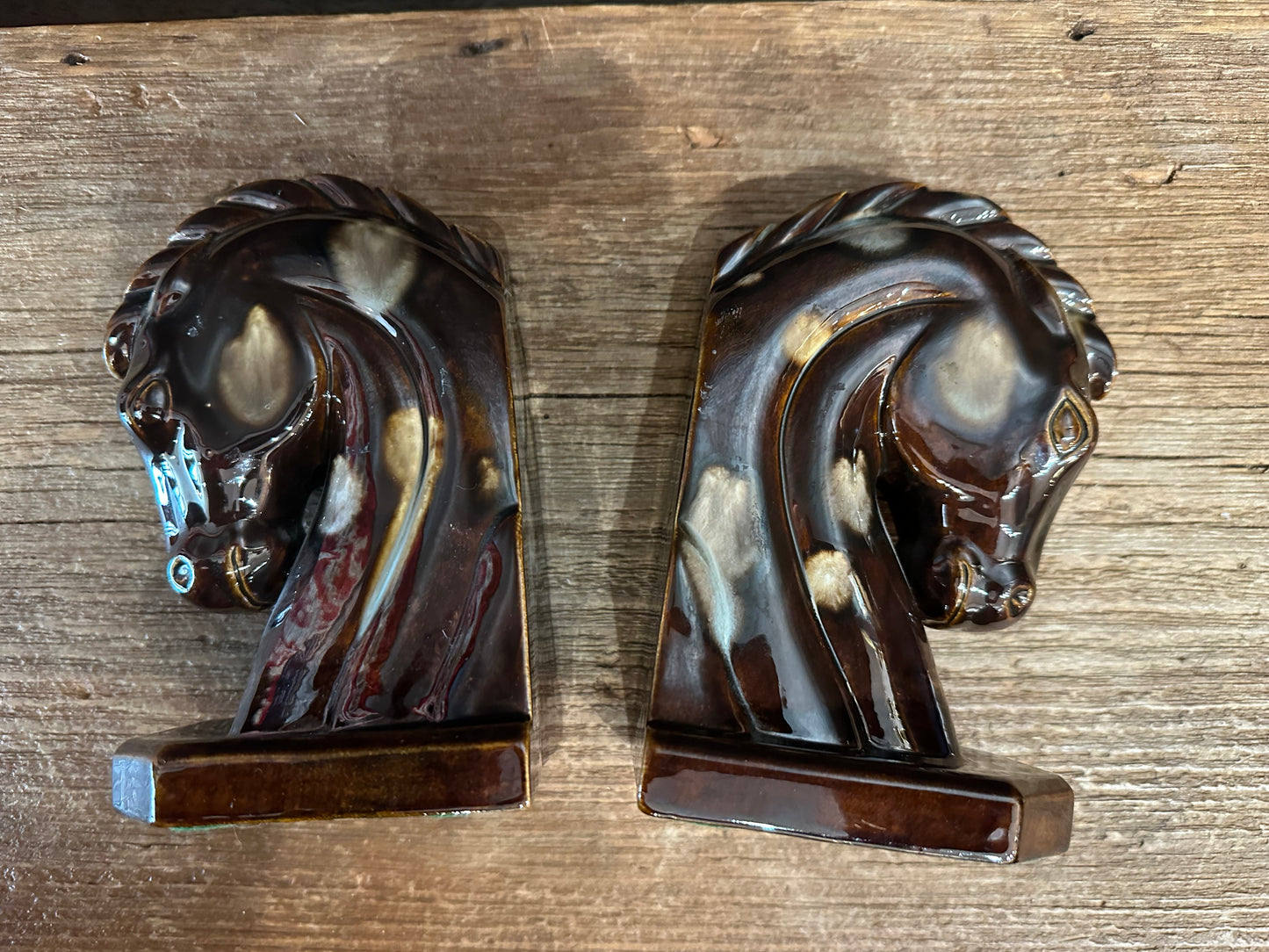 MCM Ceramic Horse Bookends