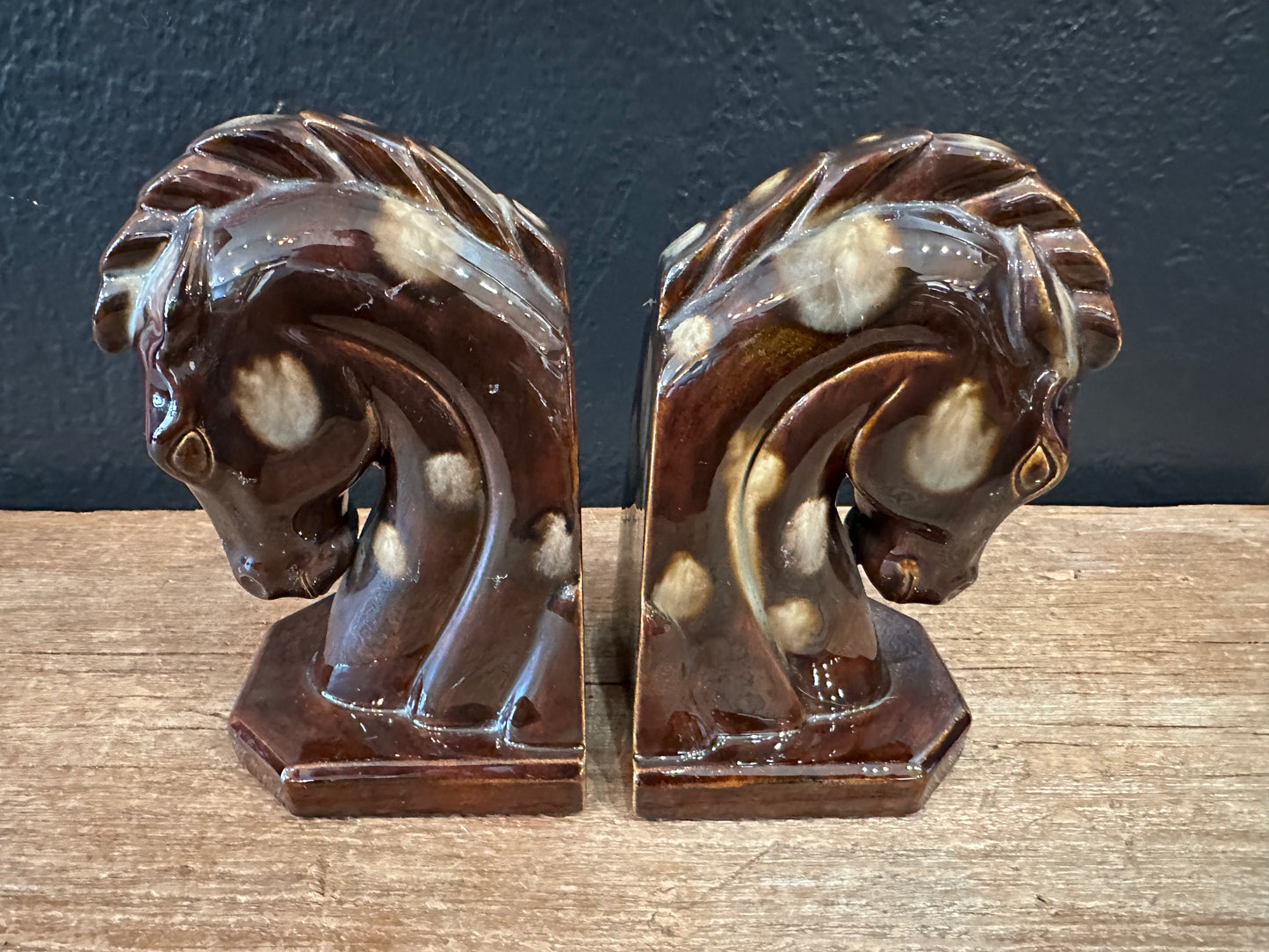 MCM Ceramic Horse Bookends