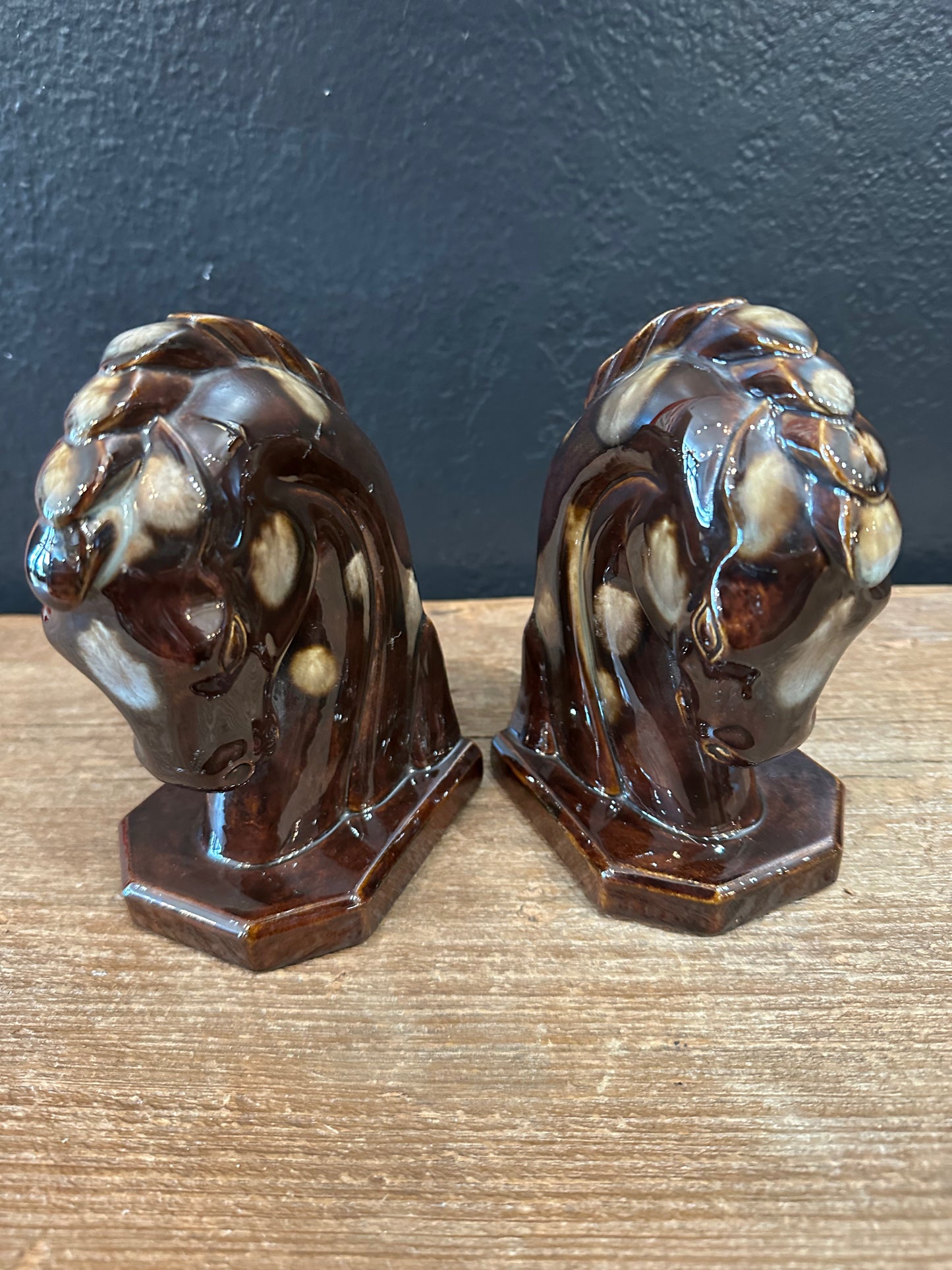 MCM Ceramic Horse Bookends