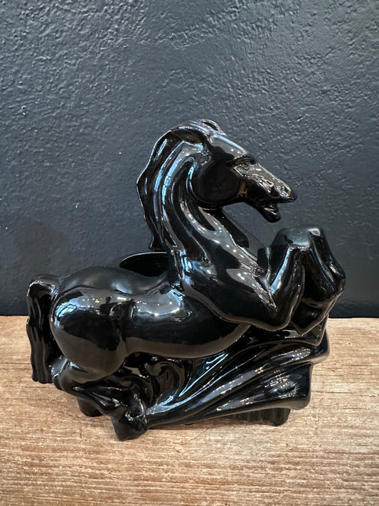 MCM Black Stallion Horse Planter
