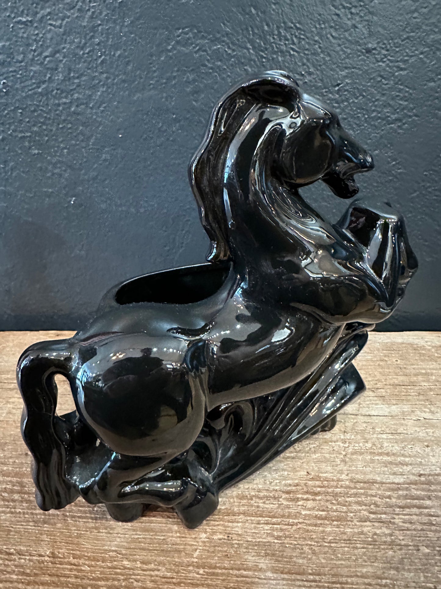 MCM Black Stallion Horse Planter
