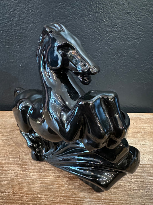 MCM Black Stallion Horse Planter
