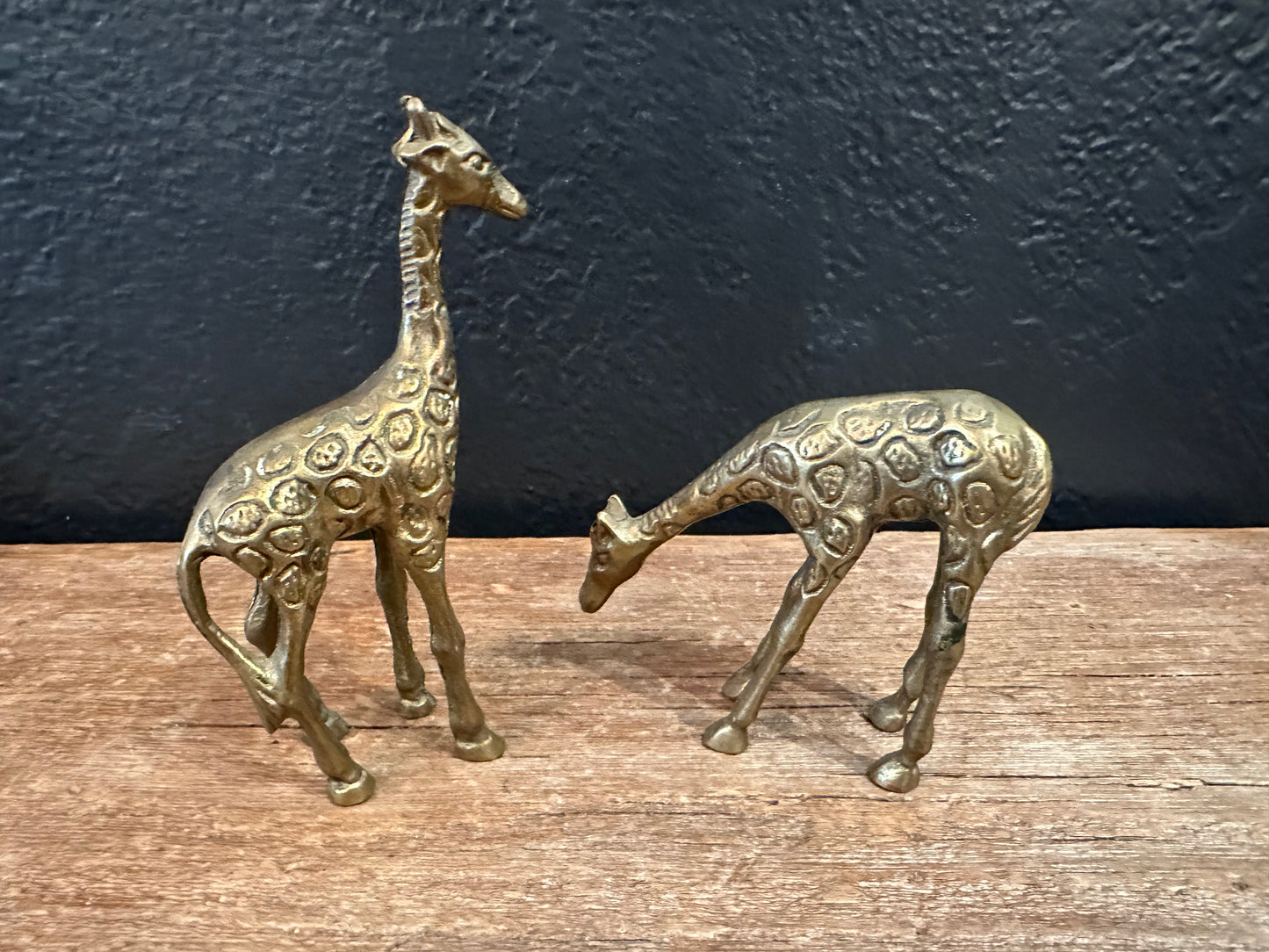 Vintage Brass Giraffes