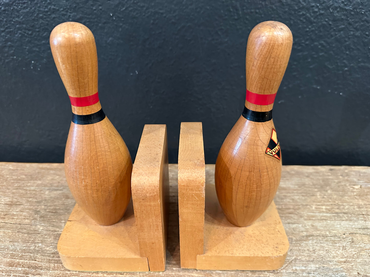 Vintage Vulcan Bowling Pin Bookends