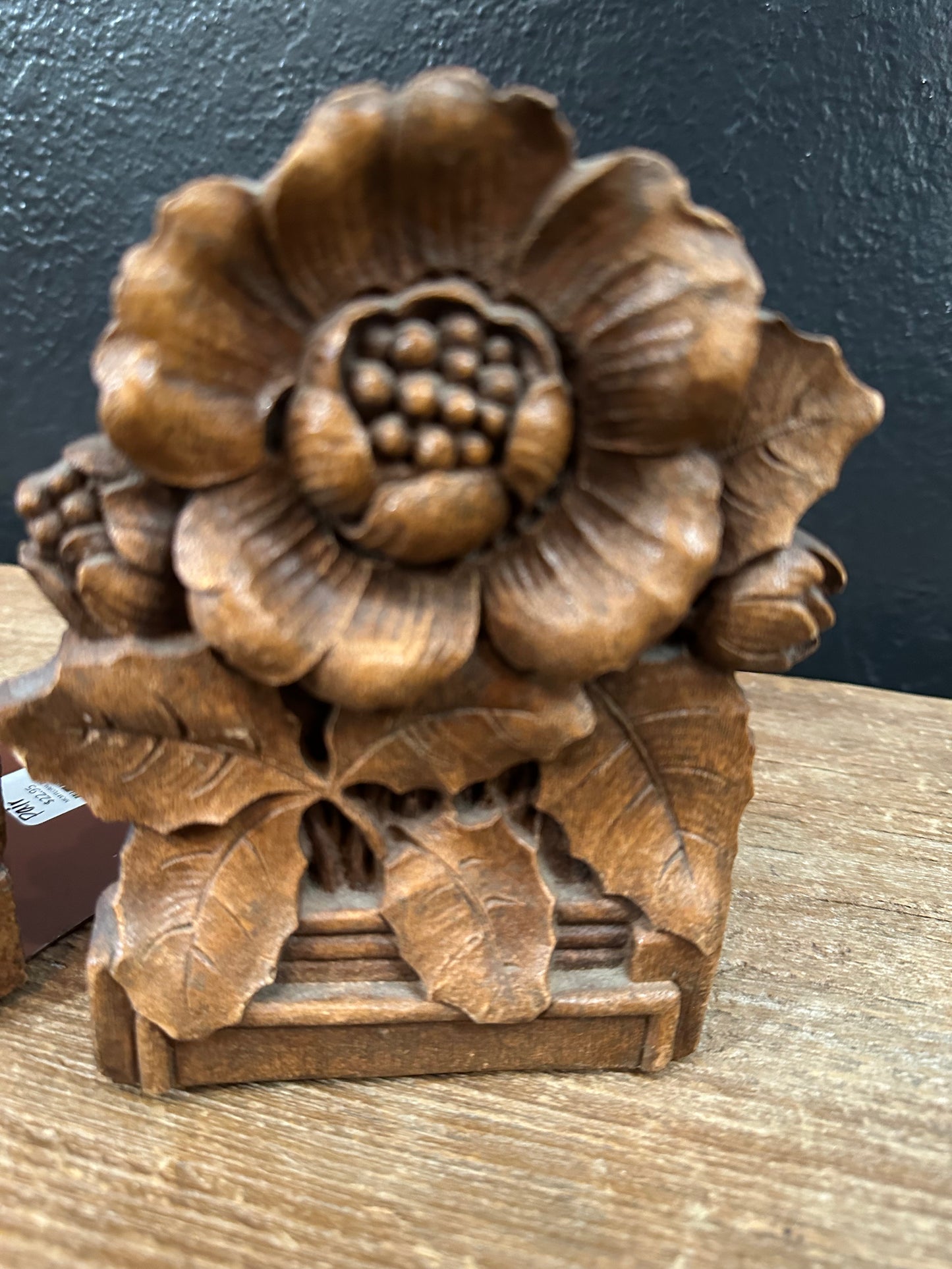 MCM Floral Faux Wood Bookends