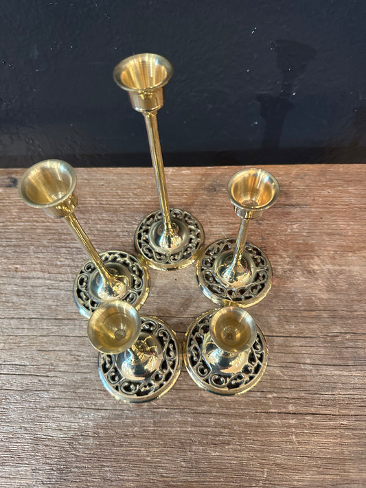 Solid Brass Candlestick Set