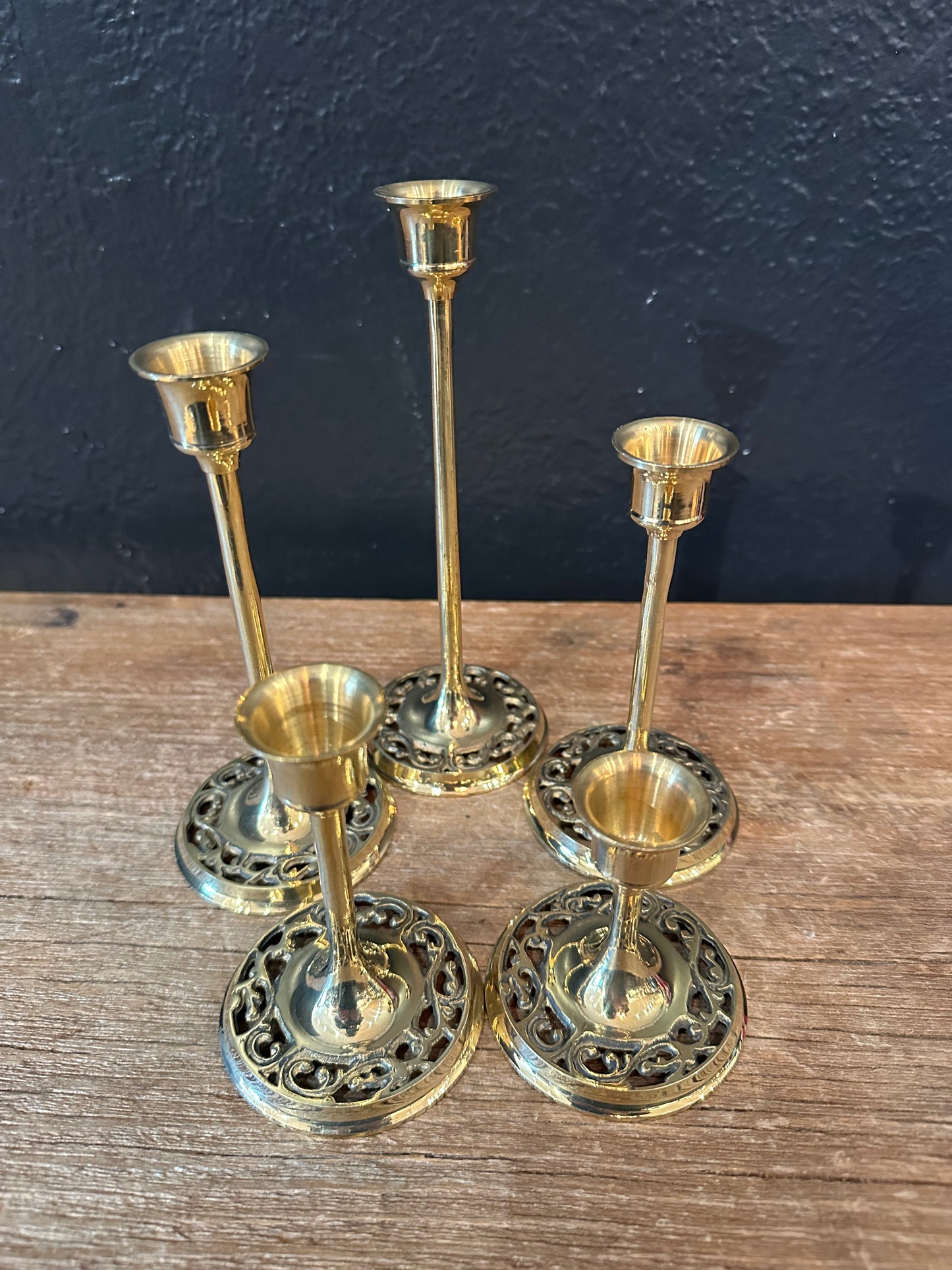 Solid Brass Candlestick Set