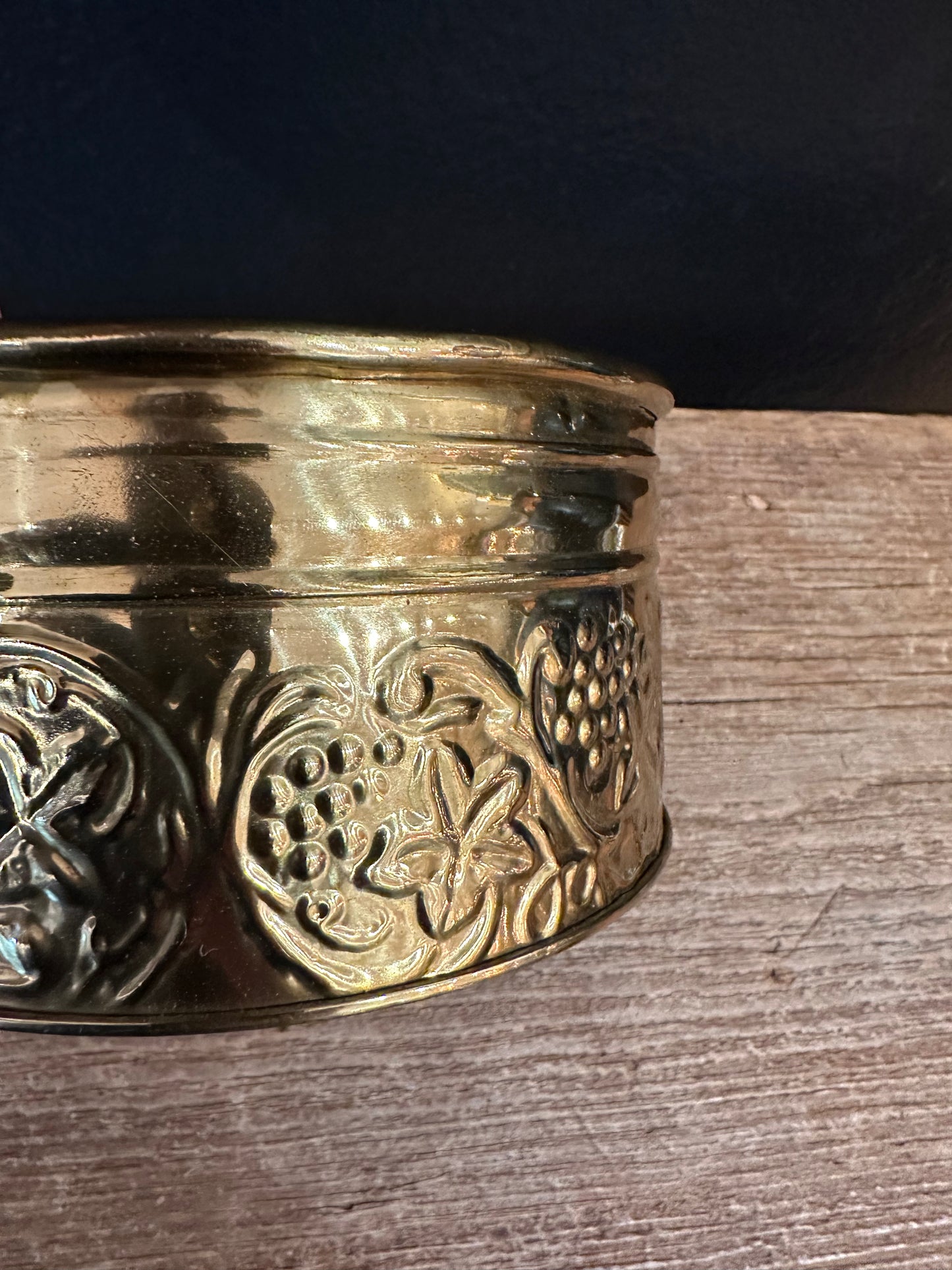 Embossed Brass Planter