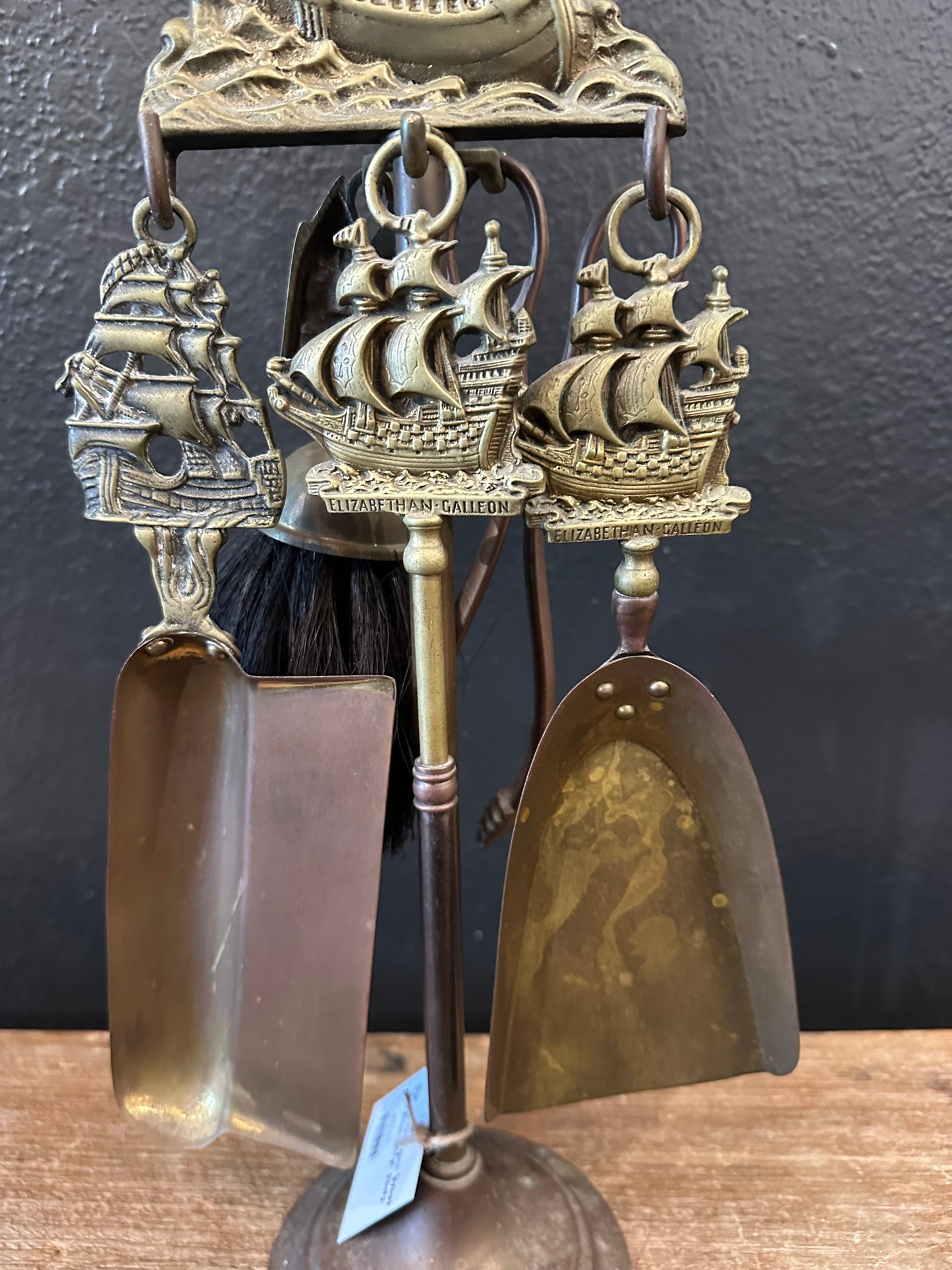 Antique ‘Ship’ Themed Fireplace Tool Set