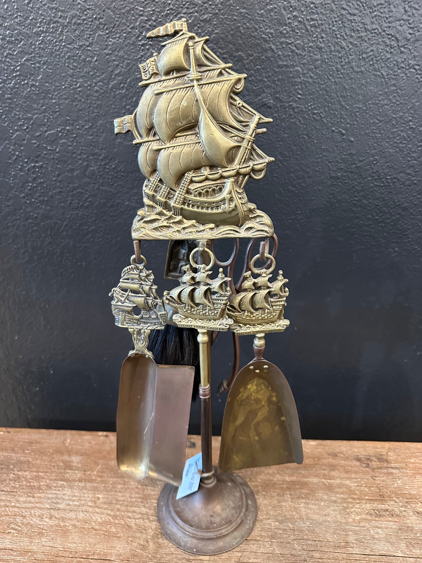 Antique ‘Ship’ Themed Fireplace Tool Set