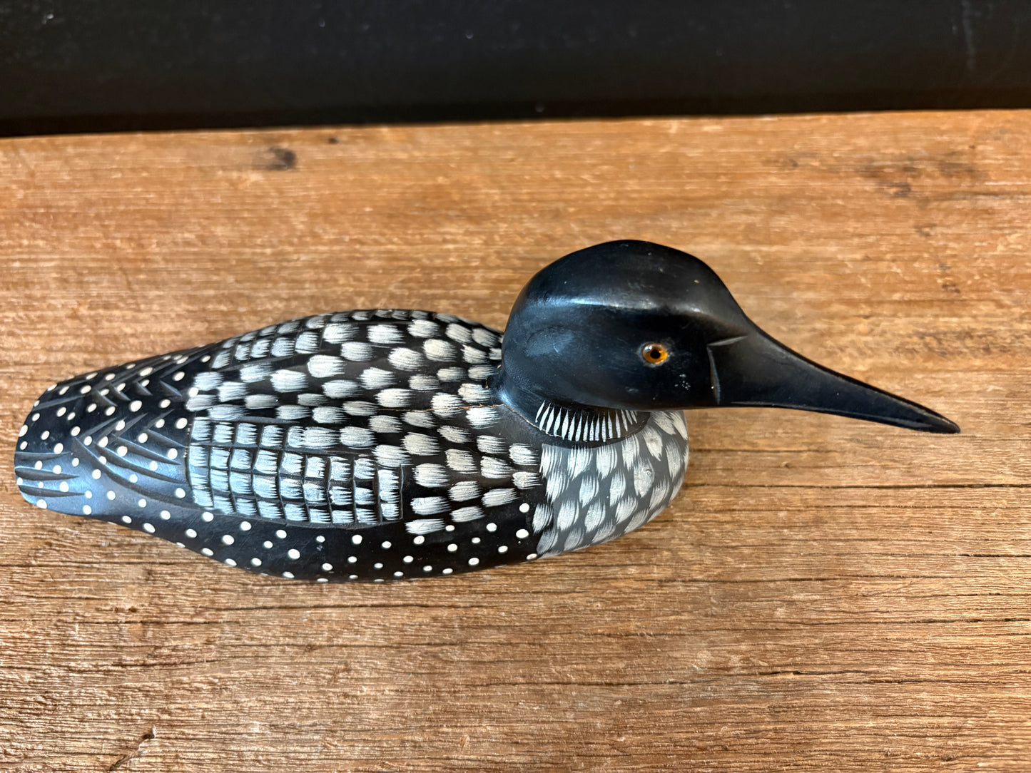 Vintage Hand Painted Wood Loon