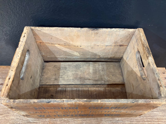Vintage Mission Orange Wood Crate
