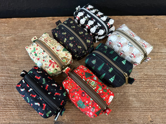 Hand Sewn Holiday Zippered Pouches