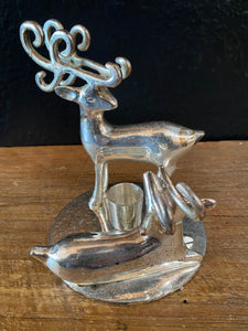 Silver Deer Candlestick