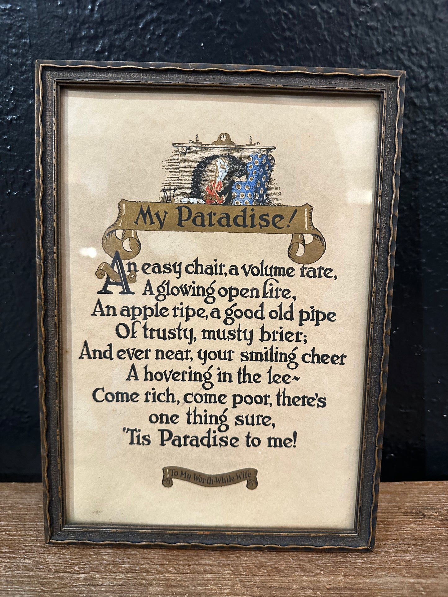 Framed “My Paradise” Poem Print