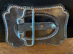 Vintage Belt Buckle | Cowboy Hat & Revolver