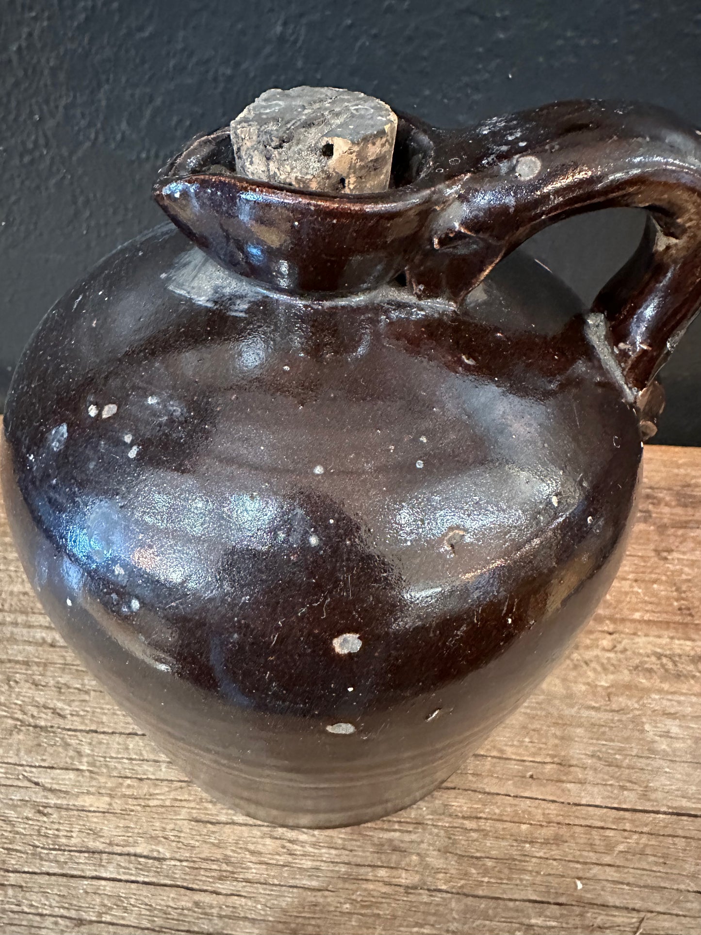 Antique Stoneware Brown Jug