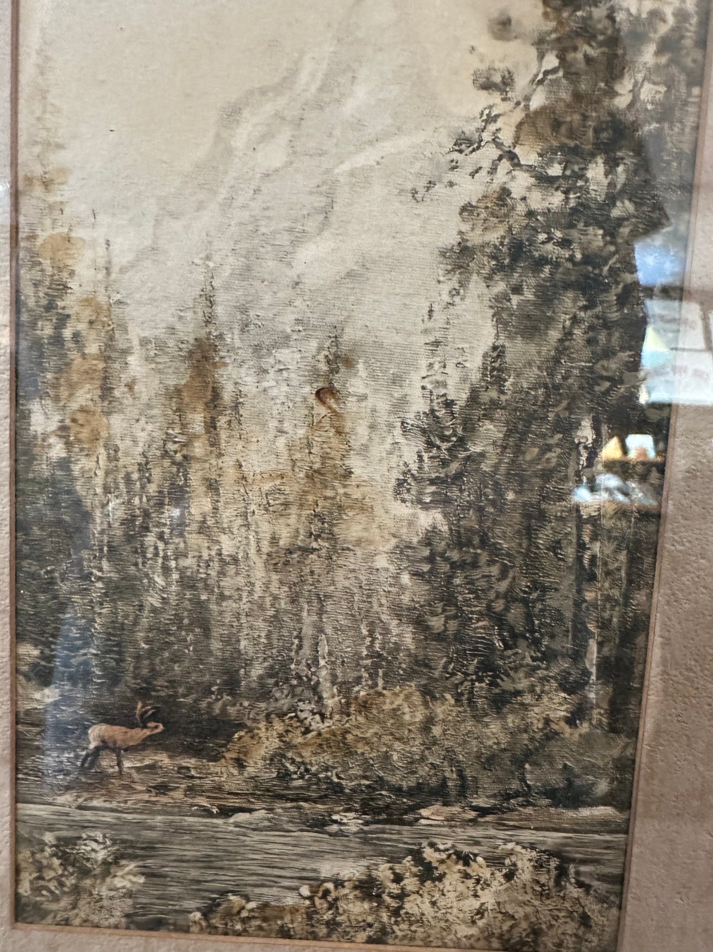 1920’s Deer/Landscape Print