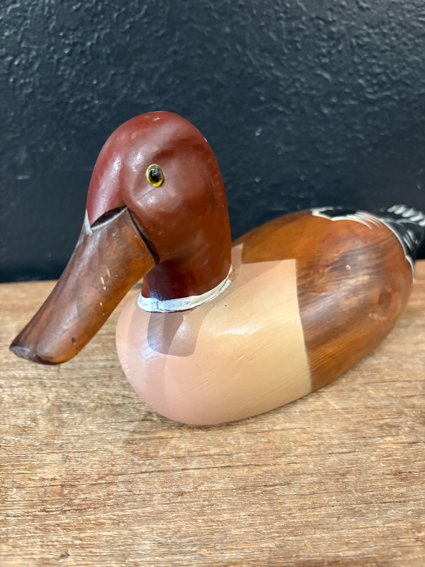 Vintage Wooden Duck | Brown Head