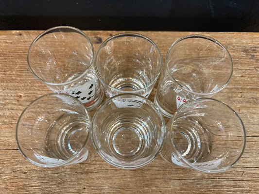 Vintage Poker Themed Highball Glasses
