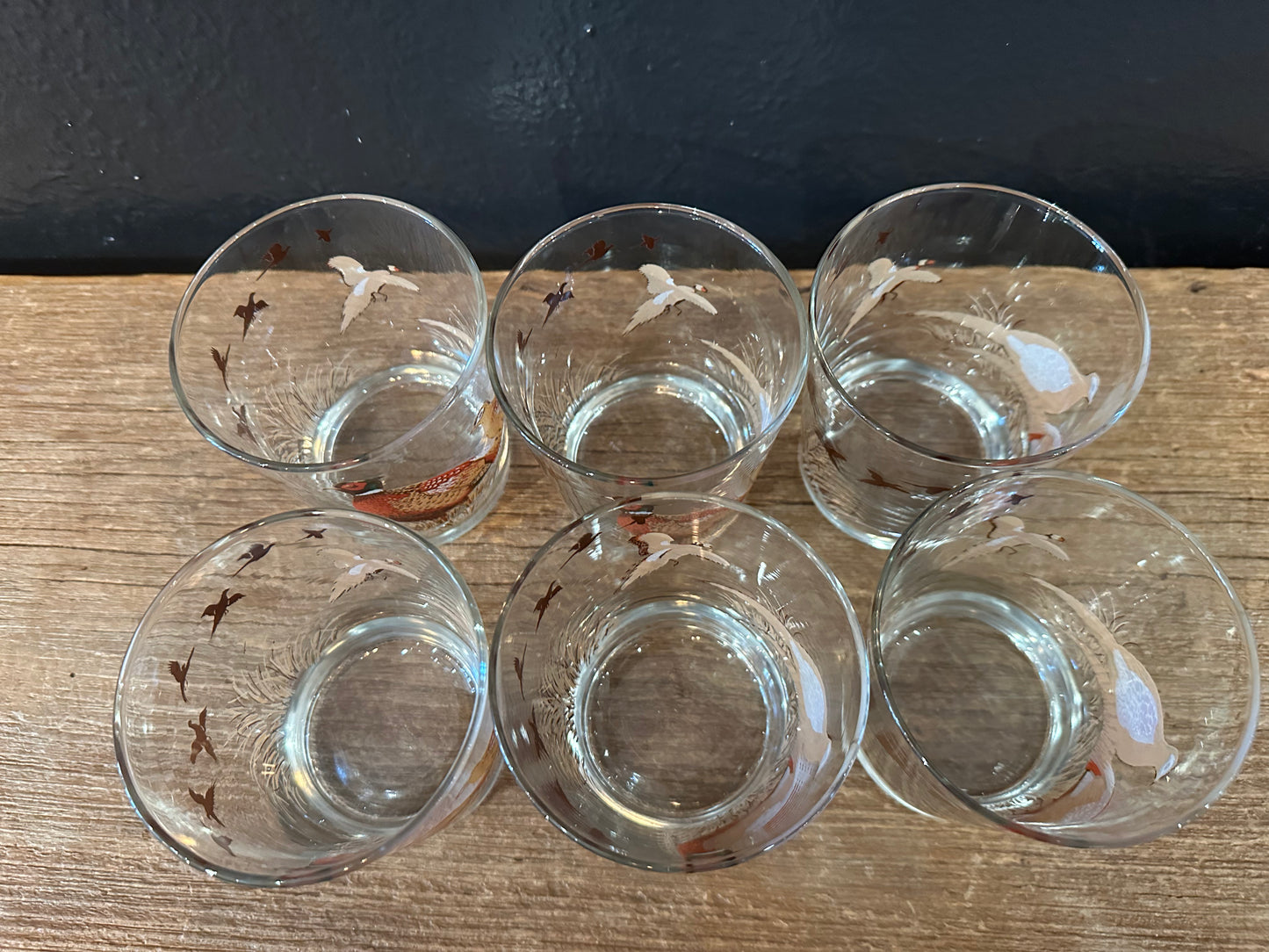 Vintage Pheasant Old Fashioned Glasses | Set Of 6