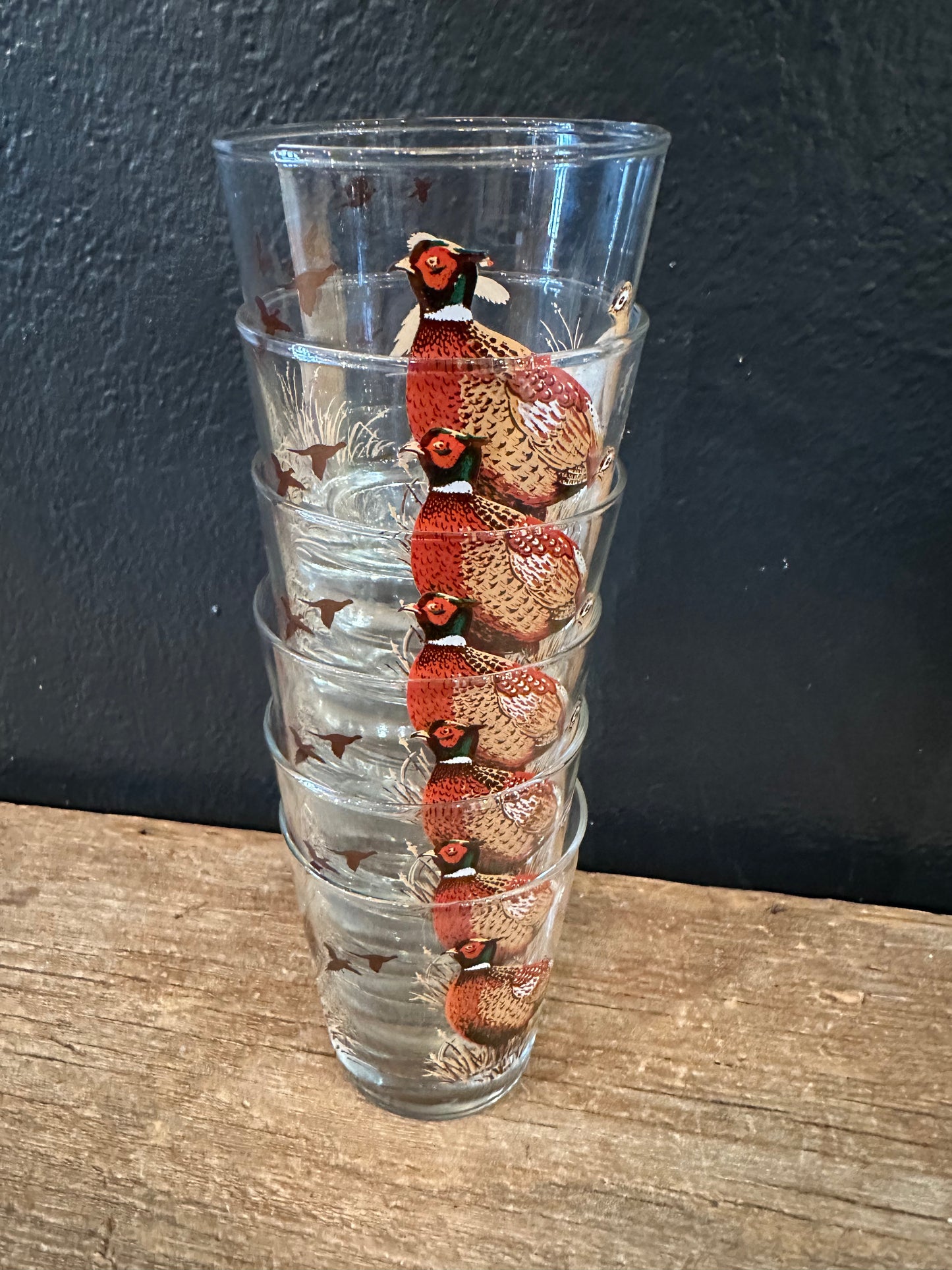 Vintage Pheasant Old Fashioned Glasses | Set Of 6