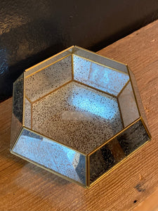 Hexagon Mercury Glass Dish