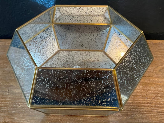 Hexagon Mercury Glass Dish