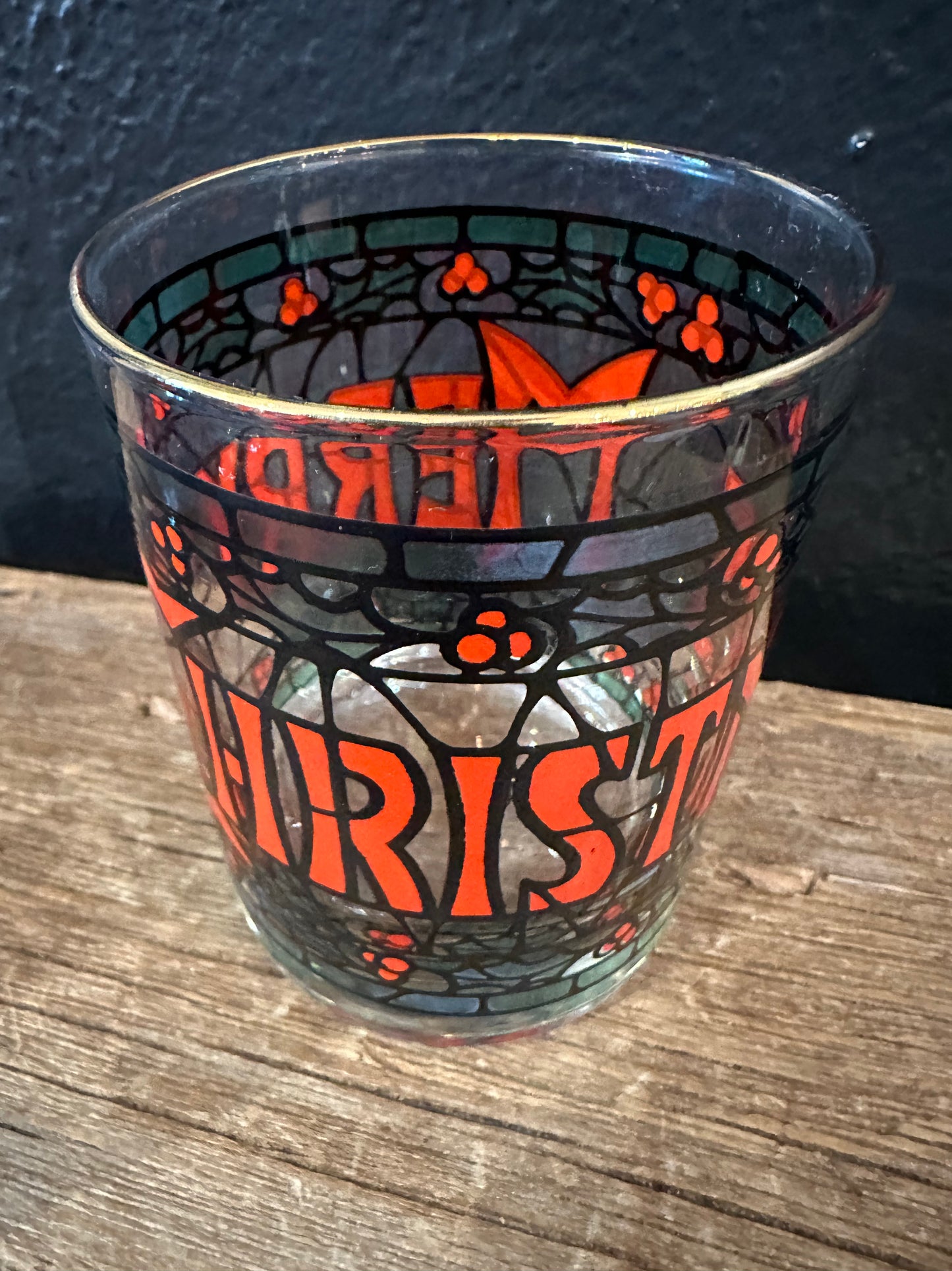 Vintage Merry Christmas Rocks Glasses | Set Of 4
