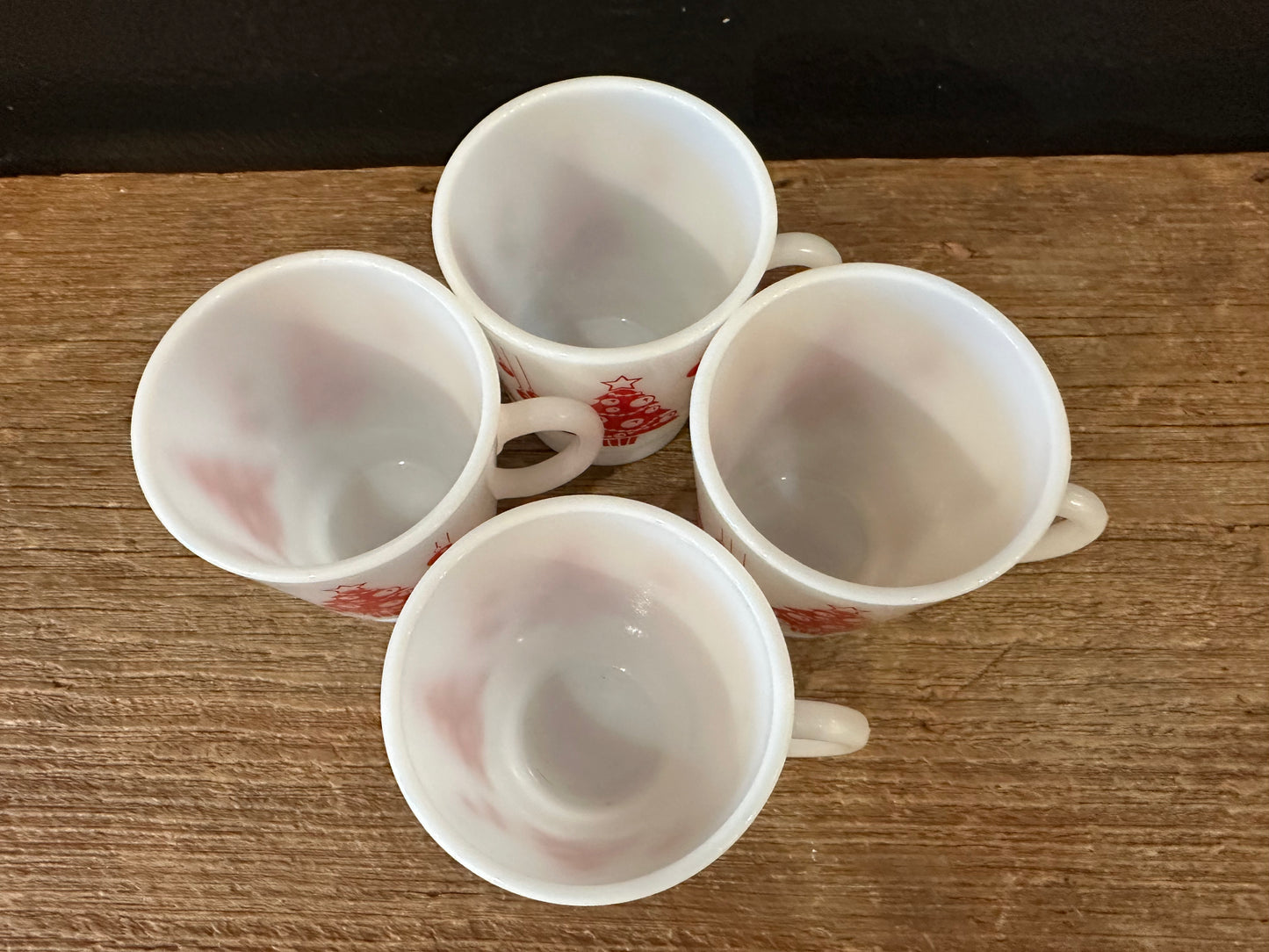 Hazel Atlas Christmas Tree Mugs | Set of 4