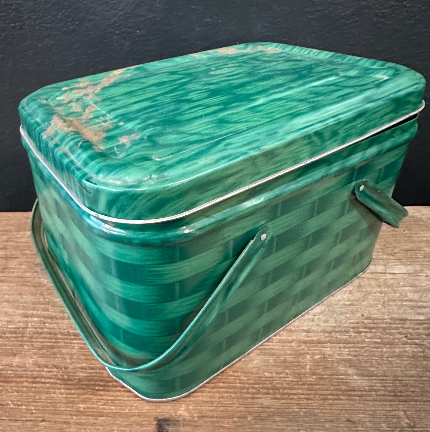 Green Metal Picnic Basket