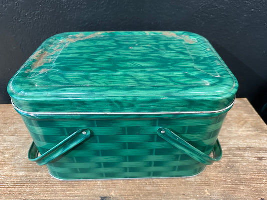 Green Metal Picnic Basket