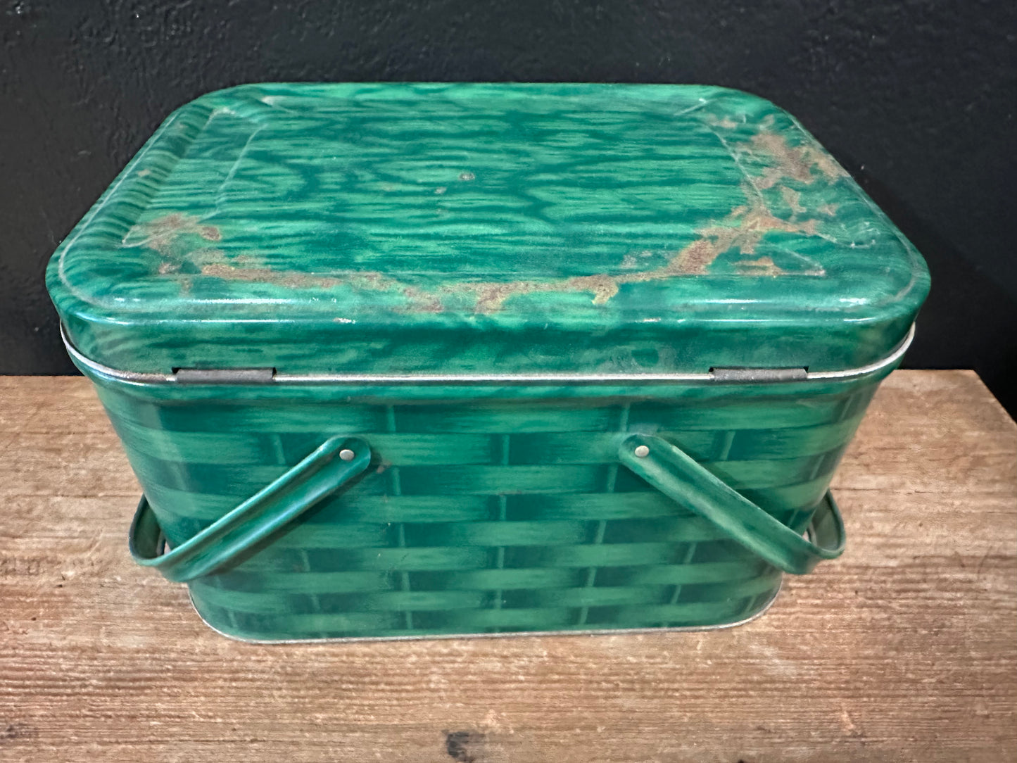 Green Metal Picnic Basket