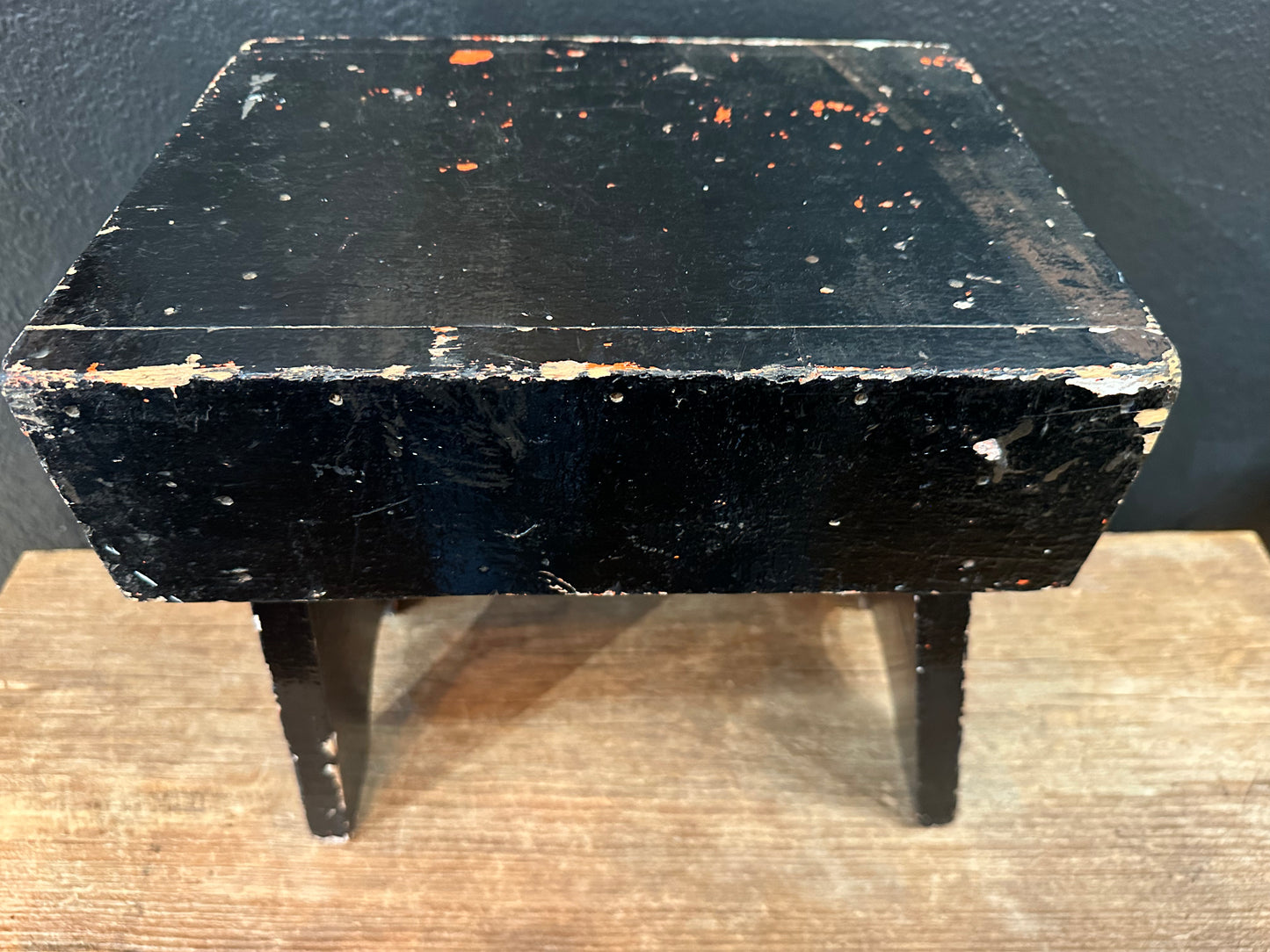 Vintage Black Footstool