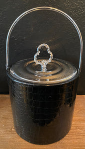 Black Faux Leather Ice Bucket