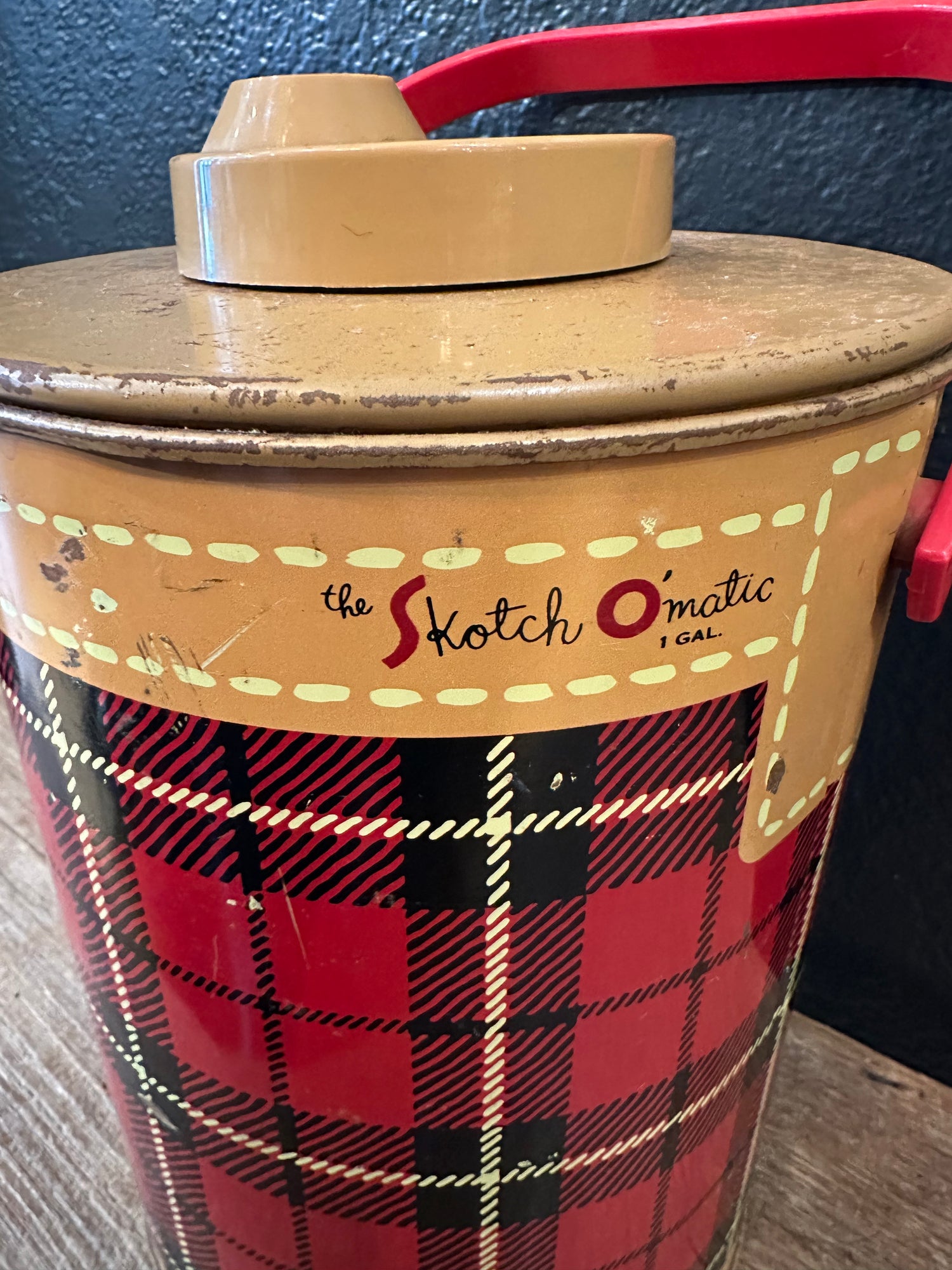 Vintage Skotch O’Matic Plaid Beverage Jug