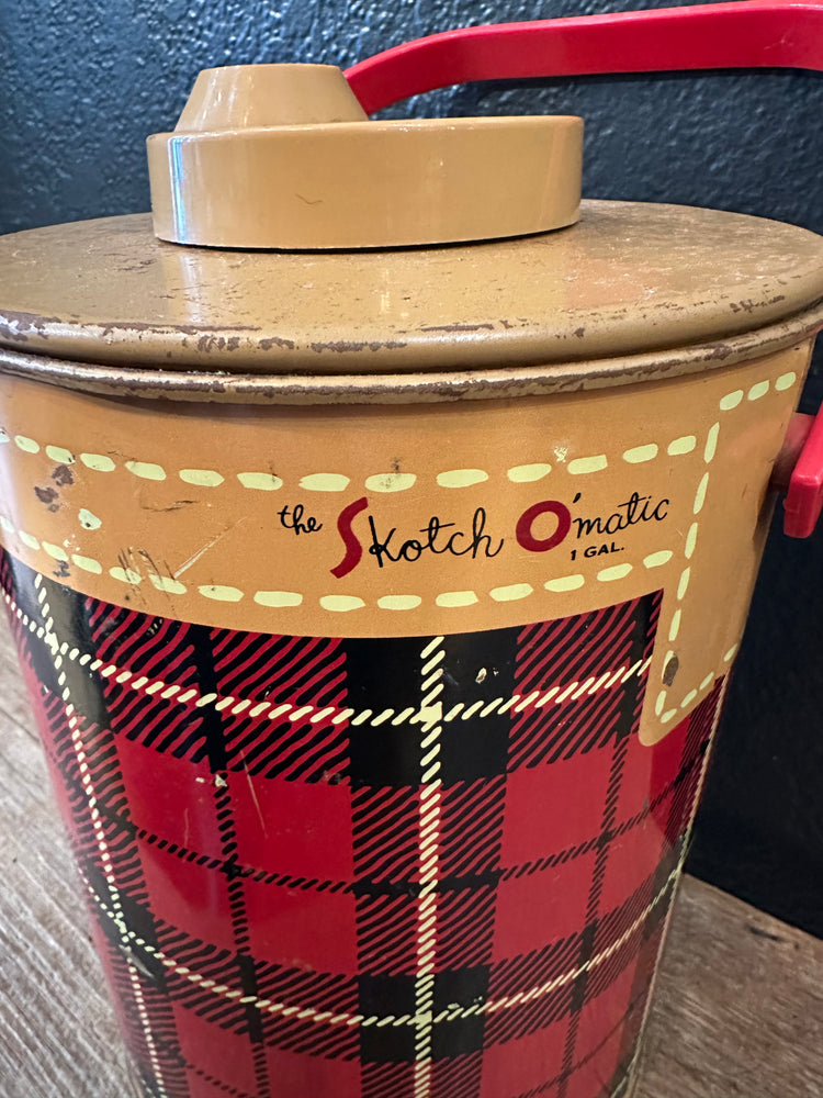 Vintage Skotch O’Matic Plaid Beverage Jug