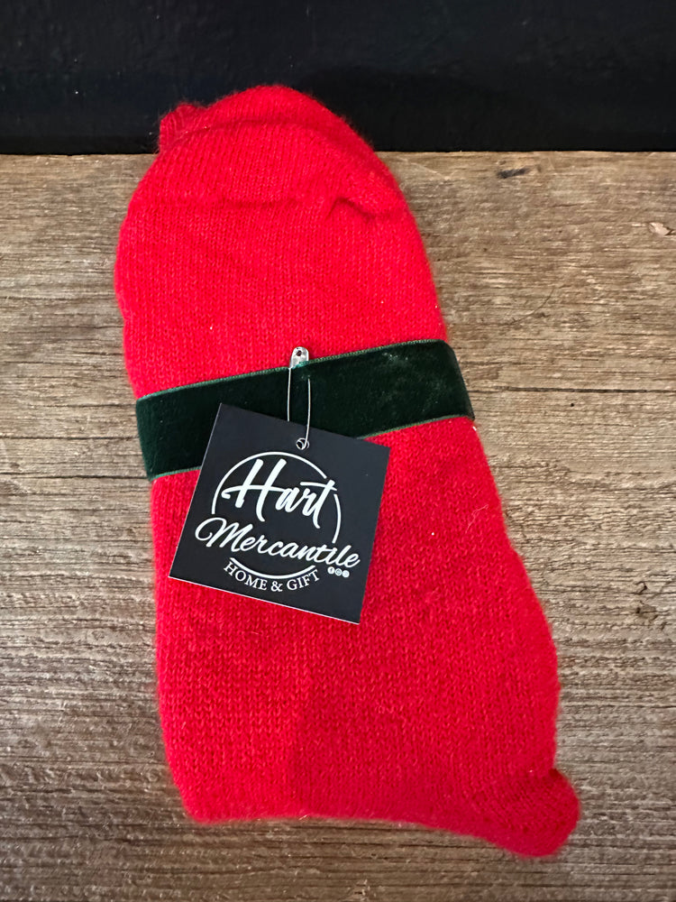 Vintage Red Wool Socks