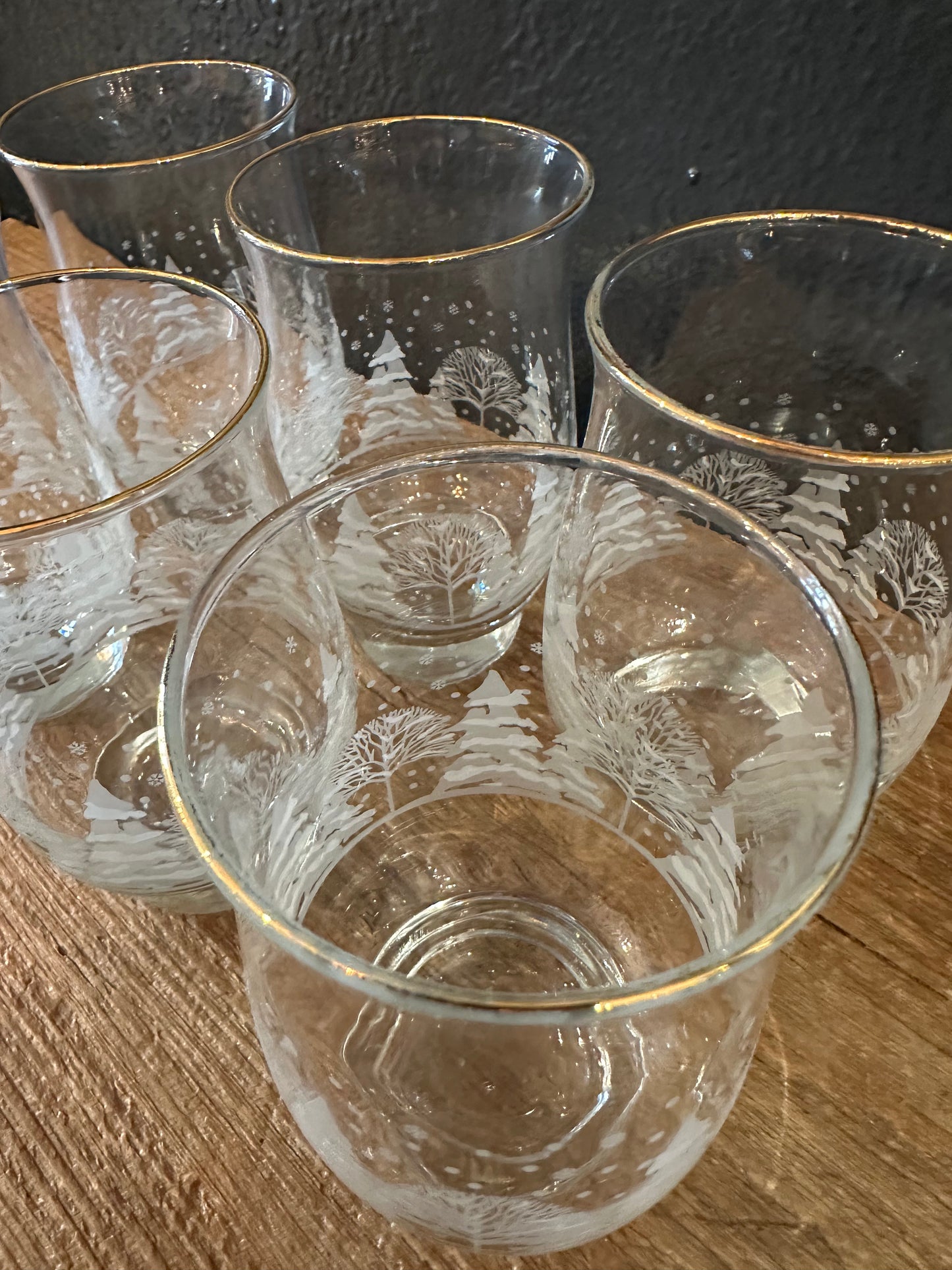 Vintage Winter Wonderland Glasses | Set Of 6