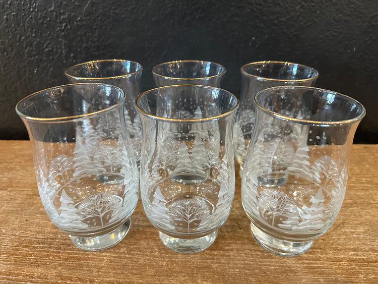 Vintage Winter Wonderland Glasses | Set Of 6