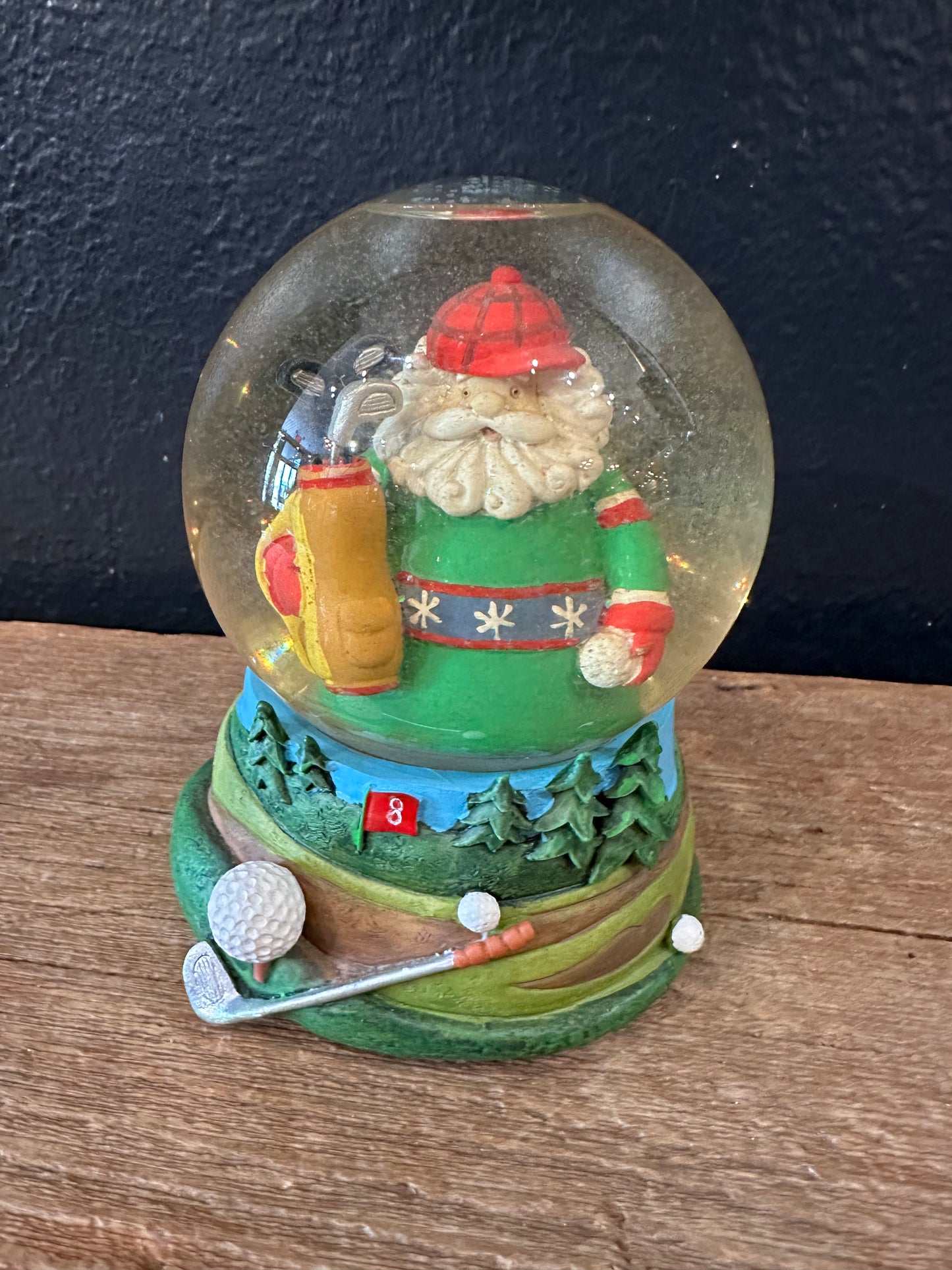 Vintage Santa & Golf Themed Snow Globe
