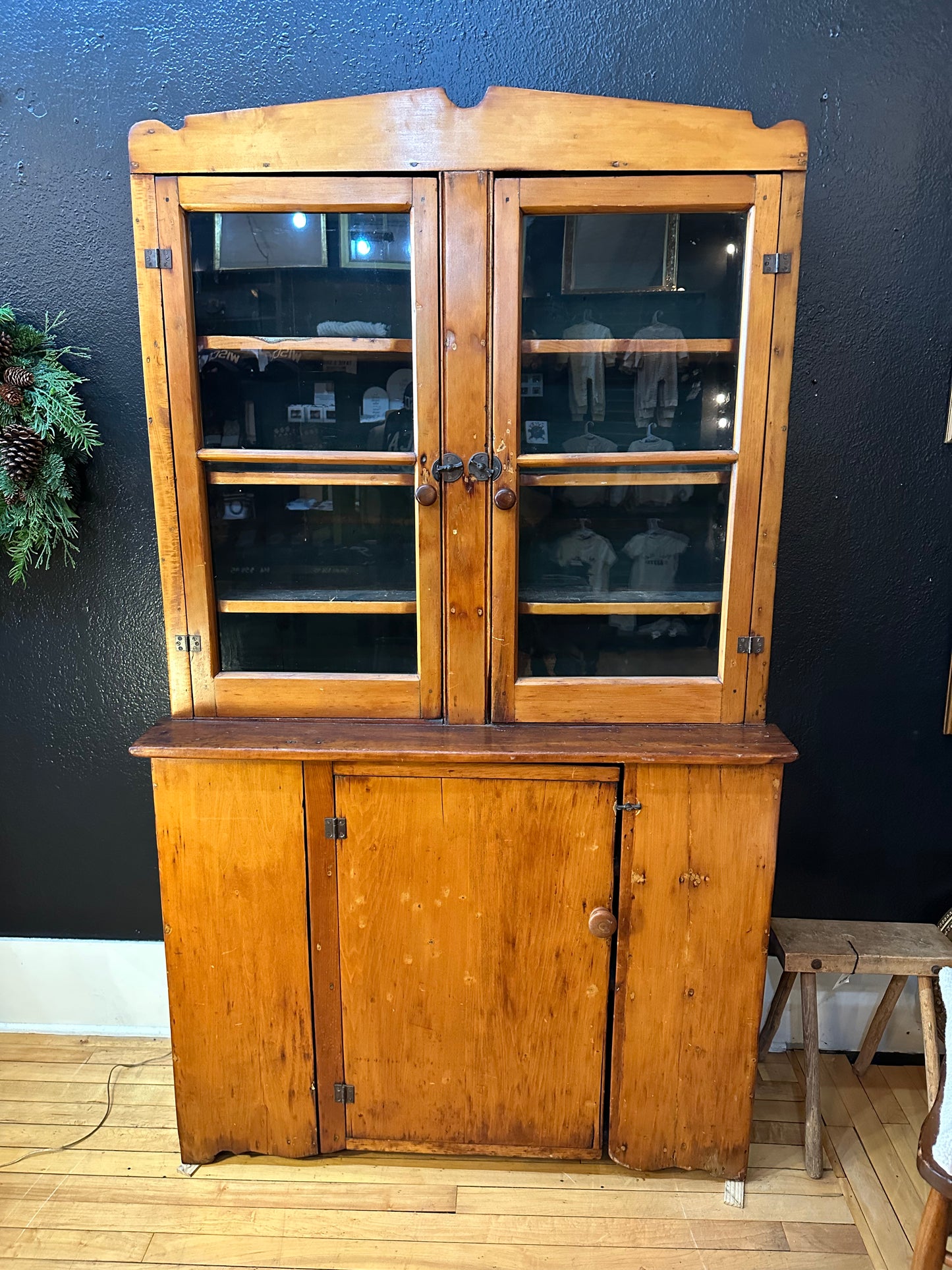 Pine Stepback Cupboard