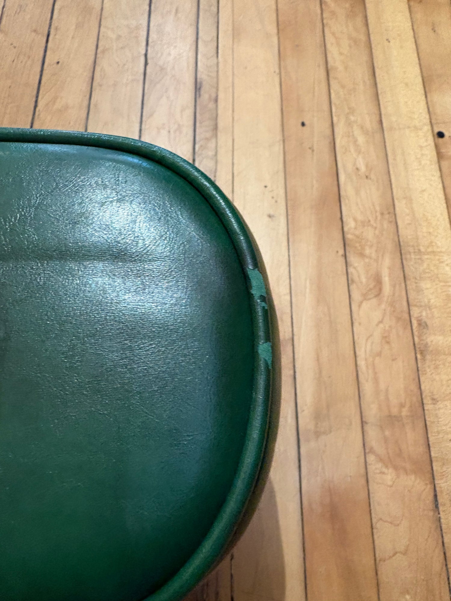 Vintage Green Button Tufted Footstool