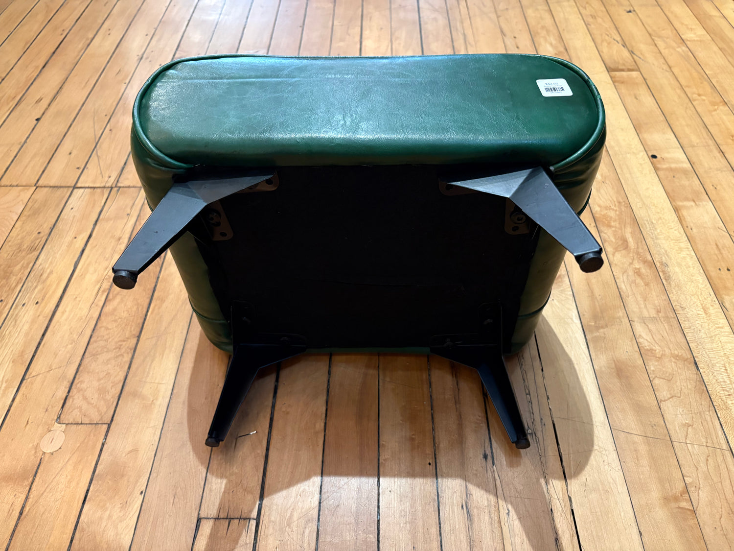 Vintage Green Button Tufted Footstool