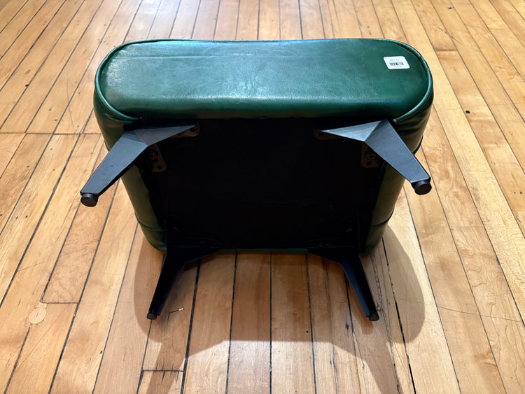 Vintage Green Button Tufted Footstool