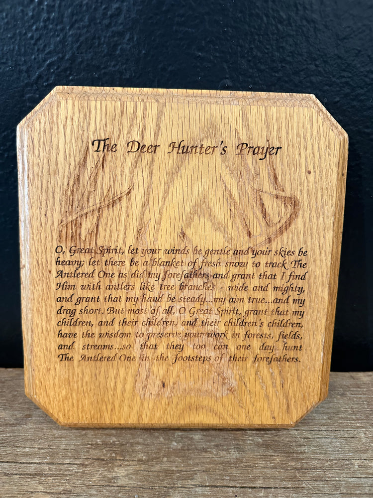 Deer Hunters Prayer Plaque