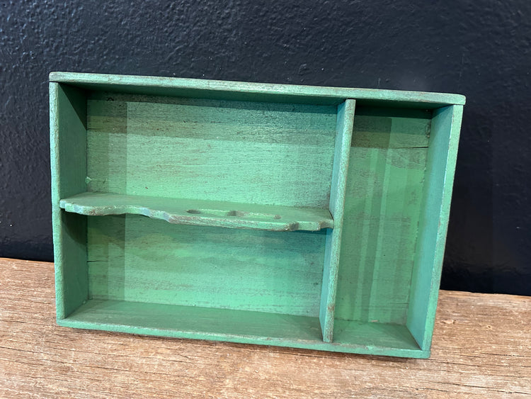 Primitive Green Cutlery Tray