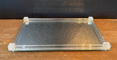 Mirrored Tray With Cubed Corners
