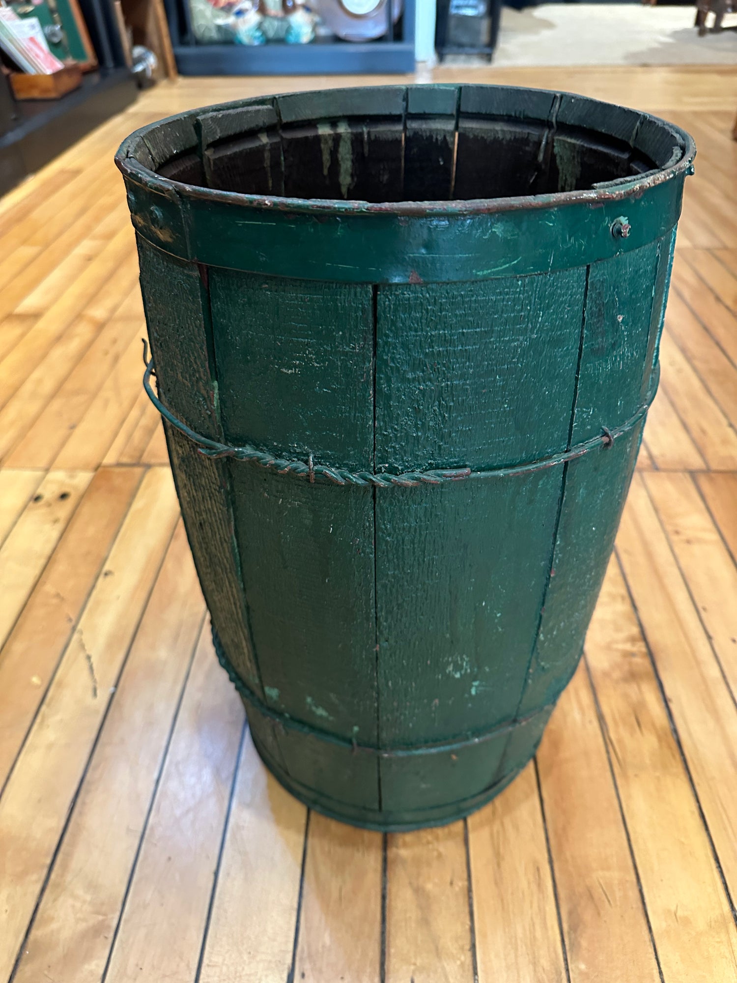 Vintage Green Nail Keg